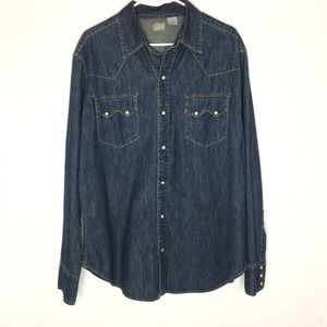 Levi’s Western Rockabilly Pearl Snap Denim Shirt L